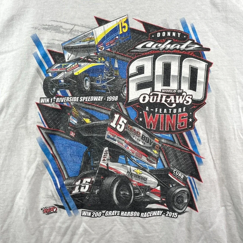 Donny Schatz World of Outlaws 200‎ A-Feature Wins Racing T Shirt Mens 4XL White